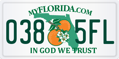 FL license plate 0385FL