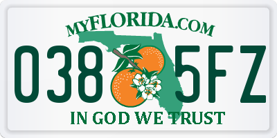 FL license plate 0385FZ