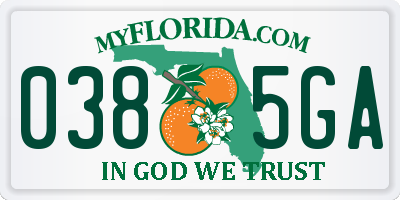 FL license plate 0385GA