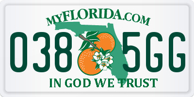 FL license plate 0385GG