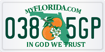 FL license plate 0385GP
