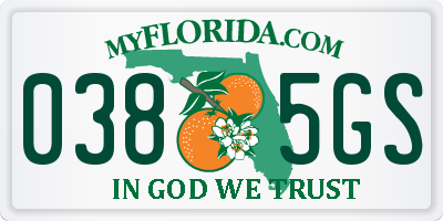 FL license plate 0385GS