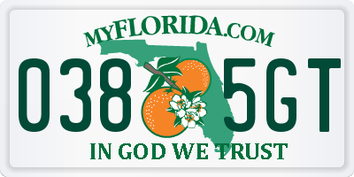 FL license plate 0385GT