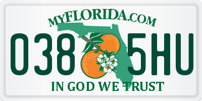 FL license plate 0385HU
