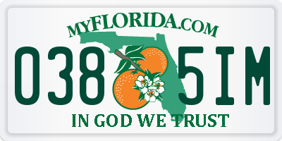 FL license plate 0385IM