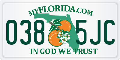 FL license plate 0385JC