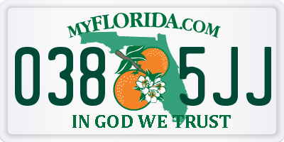 FL license plate 0385JJ