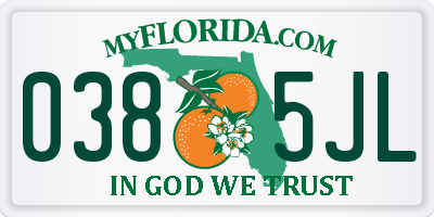 FL license plate 0385JL
