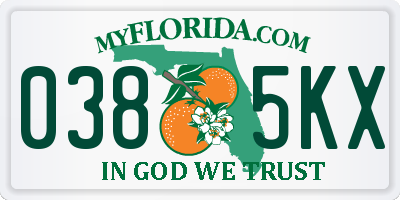 FL license plate 0385KX