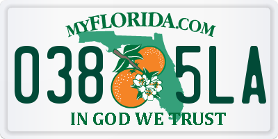 FL license plate 0385LA