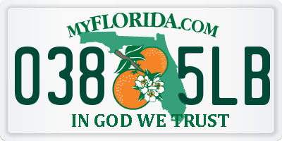 FL license plate 0385LB