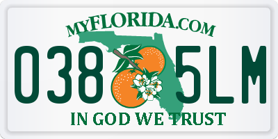 FL license plate 0385LM