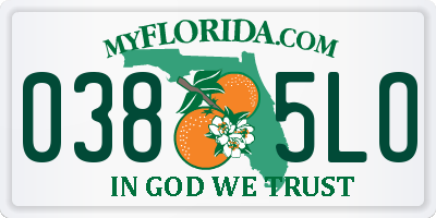 FL license plate 0385LO