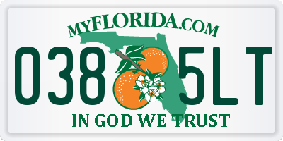 FL license plate 0385LT