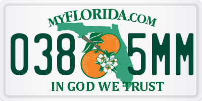 FL license plate 0385MM
