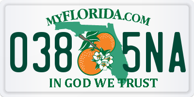 FL license plate 0385NA