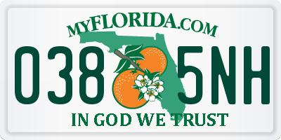 FL license plate 0385NH
