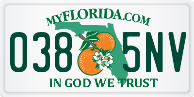 FL license plate 0385NV
