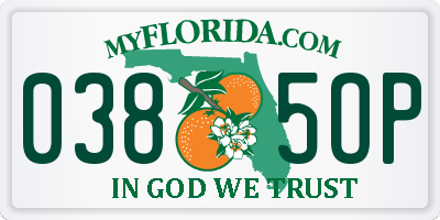 FL license plate 0385OP