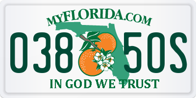 FL license plate 0385OS