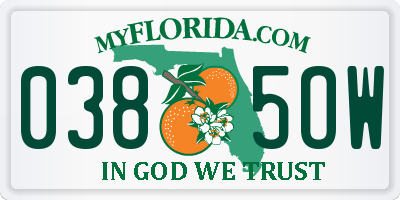 FL license plate 0385OW
