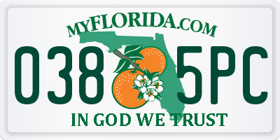 FL license plate 0385PC