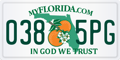 FL license plate 0385PG