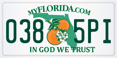 FL license plate 0385PI