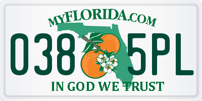 FL license plate 0385PL