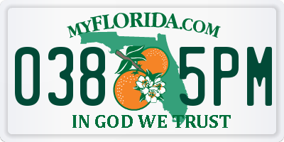 FL license plate 0385PM