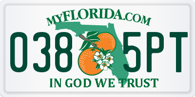 FL license plate 0385PT
