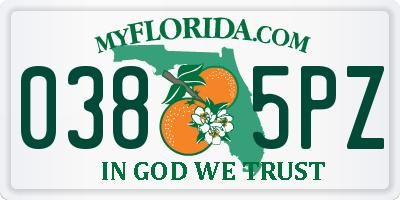 FL license plate 0385PZ