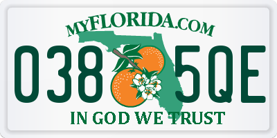 FL license plate 0385QE