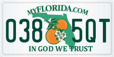 FL license plate 0385QT