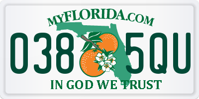 FL license plate 0385QU