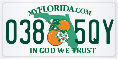FL license plate 0385QY