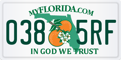 FL license plate 0385RF