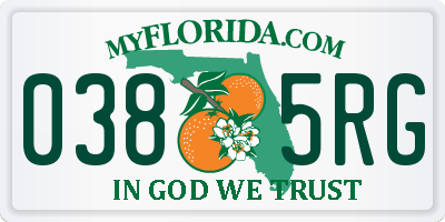 FL license plate 0385RG