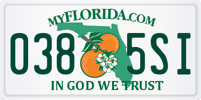 FL license plate 0385SI