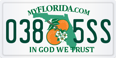 FL license plate 0385SS