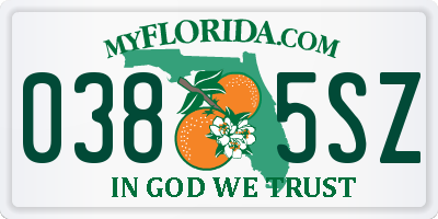 FL license plate 0385SZ