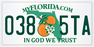 FL license plate 0385TA