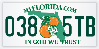 FL license plate 0385TB