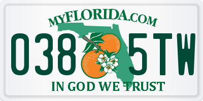 FL license plate 0385TW