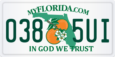 FL license plate 0385UI