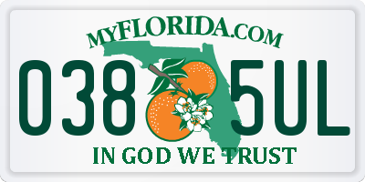 FL license plate 0385UL