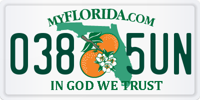 FL license plate 0385UN