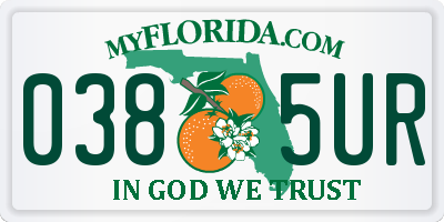 FL license plate 0385UR