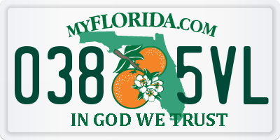 FL license plate 0385VL