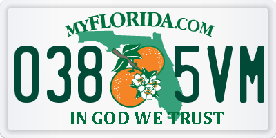 FL license plate 0385VM
